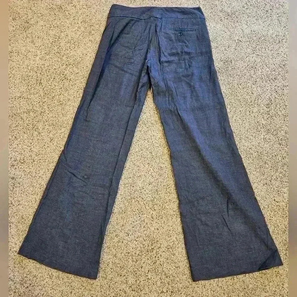 Farhi by Nicole Farhi Linen Blend Blue/Navy Trouser, Size 2 - Picture 5 of 7